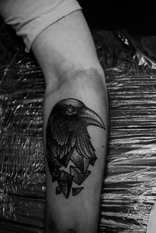 cute black bird tattoos