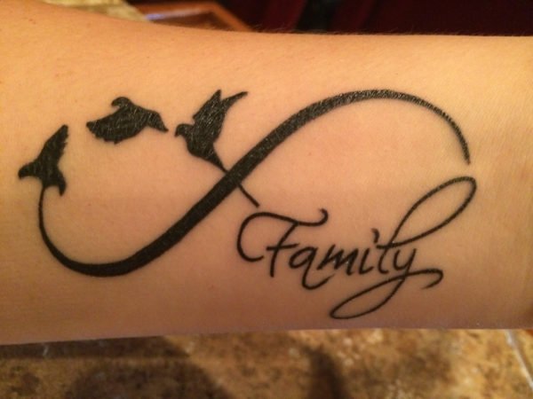 infinity tattoo with words