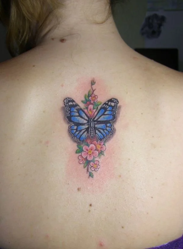 lower back butterfly tattoos